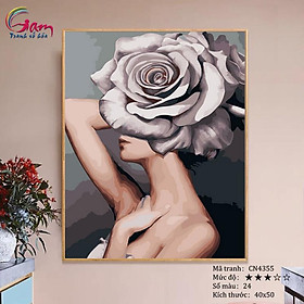 Mua Tranh số hóa tự tô Cô gái và Hoa nghệ thuật GAM CN4355