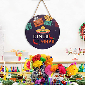 Wood Hanging Sign Wooden Durable Fiesta Wall Plaque Cinco DE Mayo Plaque for Bedroom Dining Room Party Supplies Party Bar