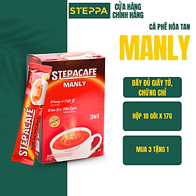 STEPPACAFE-Cà phê sữa hoà tan Manly 3in1 (Hộp 10 gói x 17g)
