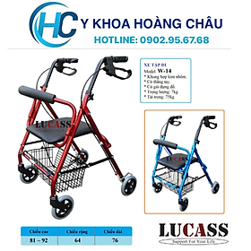 Xe Tập Đi 4 Bánh, Có Ghế, Thắng Tay, Giỏ Đựng Lucass W-14  W14  Tiêu chuẩn