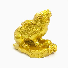 Mua Tượng con Thỏ vàng  chất liệu nhựa được phủ lớp màu vàng óng bắt mắt  dùng trưng bày trong nhà  những nơi phong thủy  cầu mong may mắn  tài lộc - TMT Collection - SP005232