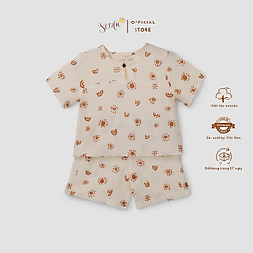 Bộ Áo Quần Cho Bé Trai & Gái Chất Liệu Muslin Thoáng Mát Mặc Hè-BRAUN SET-SEM006-SAOLA KIDS CLOTHING