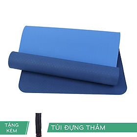 Thảm Tập Yoga RL Eco TPE 6mm 2 Lớp - Xanh Dương + Tặng Kèm Túi