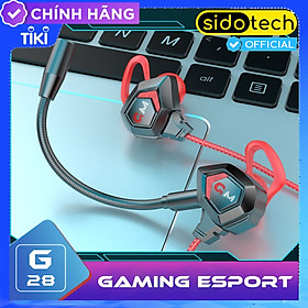 Tai nghe gaming cho điện thoại Sidotech G28 có mic kép thu âm rõ nét khi chơi game Pubg Free Fire FF Liên Quân Tốc Chiến thiết kế nhét tai in ear chống ồn - Hàng Chính Hãng