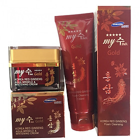 Combo sữa rửa mặt và kem sâm dưỡng da tổng hợp ngày và đêm My Gold