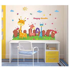 Decal dán tường vườn thú hươu cao cổ EB220