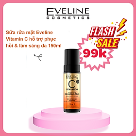 [Deal 99k] Sữa rửa mặt tạo bọt Eveline vitamin C phục hồi làm trắng da 150ML