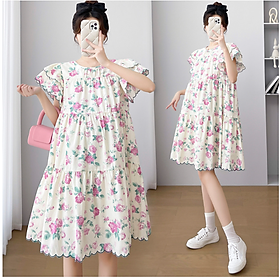 ĐẦM BẦU VÁY BẦU BÔNG HỒNG REN LAI NGỌT NGÀO DỄ THƯƠNG