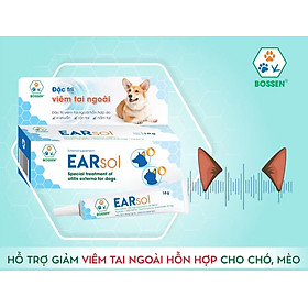 BOSSEN - EARSOL Hỗ trợ giảm Viêm Tai Ngoài hỗn hợp cho Chó Mèo - Tuýp 10g