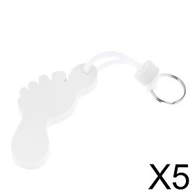 5xFoot Shaped Foam Safety Floating Keyring for Boating Yachting Sailing White