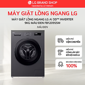 [Giao Hàng Toàn Quốc] Máy giặt lồng ngang LG AI DD Inverter 9kg màu đen FB1209S5M - Hàng Chính Hãng