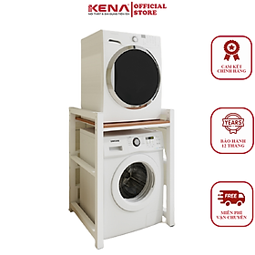 Mua Kệ máy giặt máy sấy Kena khung sắt hộp hòa phát dày 2.5x2.5cm phủ sơn tĩnh điện chống gỉ sét KMG 1005