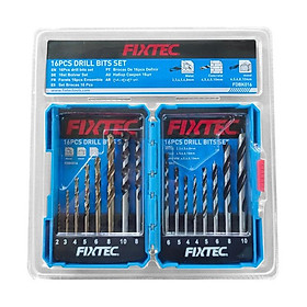 Bộ 16 mũi khoan sắt, khoan bê tông, khoan gỗ cao cấp FIXTEC FDBK016 chất liệu hợp kim siêu bền