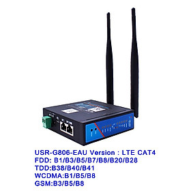 Bộ chuyển đổi Ethernet sang 4G công nghiệp USR-G806 Bộ định tuyến VPN di động Hỗ trợ Modbus RTU sang TCP Màu sắc: G806-EAU