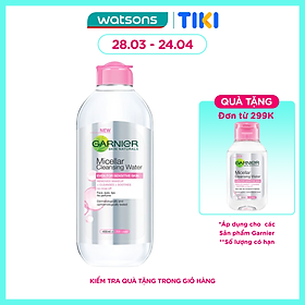 Nước Làm Sạch & Tẩy Trang Garnier Micellar Cleansing Water Cho Da Nhạy Cảm 400ml