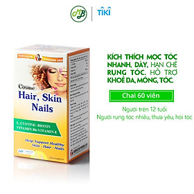 Hình ảnh Viên uống TPCN COSME HAIR SKIN NAILS kích thích mọc tóc nhanh,làm dày tóc,ngăn ngừa rụng tóc, giúp cho chân tóc chắc khoẻ - Chai 60 viên