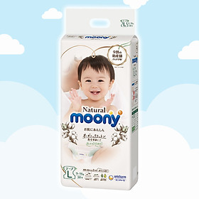 Tã/Bỉm dán Moony Natural Size L- 38 miếng( bé 9-14 kg)