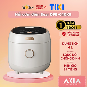 Mua Nồi cơm điện Bear DFB-C40K6 - Dung tích 4L  Chống dính  Cài đặt Hẹn giờ - HÀNG CHÍNH HÃNG