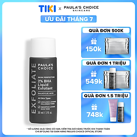 Dung Dịch Tẩy Tế Bào Chết Paula's Choice Skin Perfecting 2% BHA Liquid (30ml)