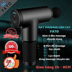 Máy Massage Cầm Tay FATO (Kèm 4 đầu thay thế), Giúp mát xa làm giảm các cơn đau do chấn thương hoặc mệt mỏi. Món quà sức khỏe cho cả gia đình - Hàng Chính Hãng