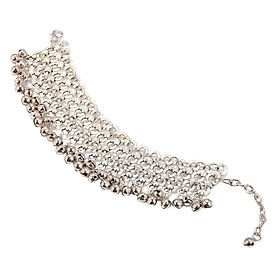 Vintage Tassel Bell Anklet Multilayer Chain Bracelet Foot Jewelry Silver