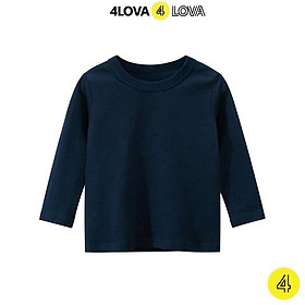 Áo thun dài tay 4LOVA cổ tròn chất cotton an toàn, bền, đẹp cho bé trai