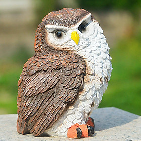 Resin Garden Owl Statue Mini Animal Figurine Sculpture Lawn Crafts Decor