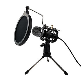 Condenser Microphone Plug and Play Mic with 3.5mm TRS Plug Desktop Tripod for Recording Live Streaming