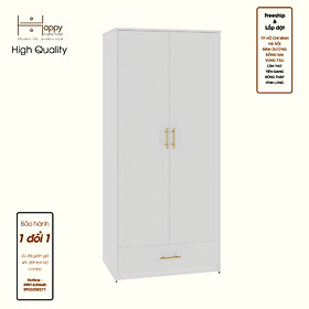 [Happy Home Furniture] NERIS, Tủ quần áo 2 cửa mở - 1 ngăn kéo, 80cm x 54cm x 180cm ( DxRxC), TCM_149
