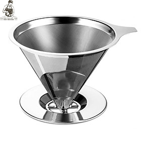 Mua Phễu Pha Cà Phê Inox SUS304 Không Cần Giấy Lọc Có Đế Loại Lớn