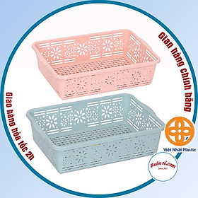 Mua Rổ vuông hoa Việt Nhật 4 size (34055/34056/34057)  Khay chữ nhật đựng rau củ  đồ dùng học tập  văn phòng phẩm -Br 01621