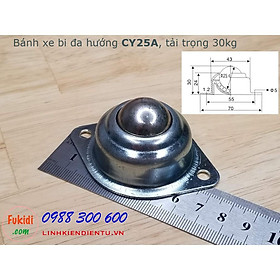 Mua Bánh xe dẫn động đa hướng dạng bi tròn bằng thép CY15A  CY25A  CY30A  tải trọng 10kg  30kg và 65kg