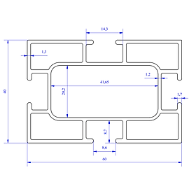 Nhôm định hình 40x60 (LWA-460480000) - Miễn phí cắt theo kích thước yêu cầu (Giá đã bao gồm VAT)