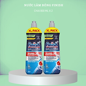 Nuớc rửa chén Finish dùng cho máy rửa bát ( combo 2 chai nước trợ xả Finish 750 ml )