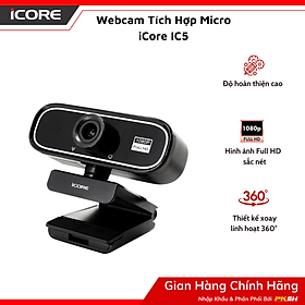 Webcam Tích Hợp Micro iCore IC5 - Full HD 1080p Tích Hợp Micro - Góc Rộng 105° - Hàng chính hãng