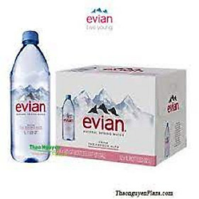 Thùng nước khoáng evian chai nhựa 1l tường đương 12 chai