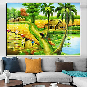 Mua Tranh treo tường- Tranh tráng gương Đồng Quê  Quê Hương  Làng Quê
