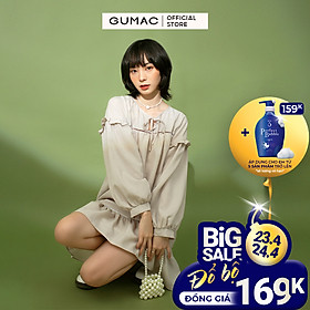 Đầm nữ phom rộng lai bèo GUMAC DB1144