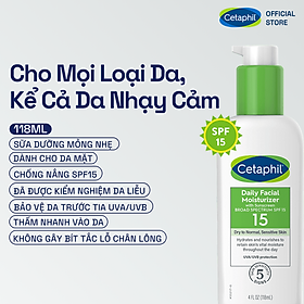 Kem dưỡng ẩm chống nắng cho da nhạy cảm SPF15 Cetaphil Daily Facial Moisturizer 118ml