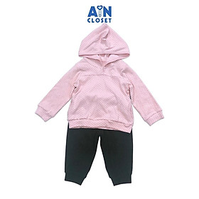 Bộ quần áo dài có nón bé gái họa tiết Bi nhí nền hồng thun gân - AICDBGHVXVR4 - AIN Closet
