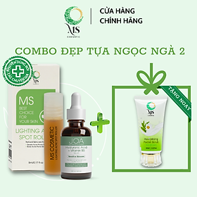 Hình ảnh [Combo] 1 Thanh Lăn Mụn MS 5ml + 1 Serum Phục Hồi Da Hyaluronic Acid + Vitamin B5 30ml - JOA GREEN (TẶNG 1 Tẩy Tế Bào Chết MS 100ML) - MỸ PHẨM MS COSMETIC