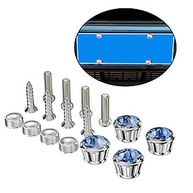 4 Sets Car Anti Theft License Plate Screws Kit , CNC Aluminum Alloy Hardware ,Mounting License Plate Bolts ,Frame Fixing Bolts for Tag Frame