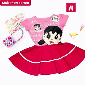 Đầm thun bé gái Xuka 11-41kg. Chất thun cotton thấm hút mồ hôi - co giãn - bền màu- Kiến Lửa