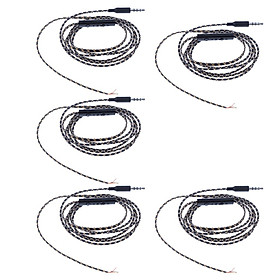 5Pack 3.5mm DIY Earphone Audio Cable & Mic Headphone Replacement Repair Wire