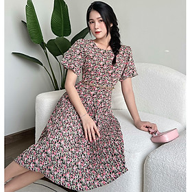 (HCM) Đầm hoa nhí phối dập ly cách điệu D080- Khánh Linh Style - Lady Fashion