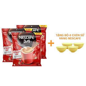[Tặng Ca đá 900ml ] Combo 3 Bịch NESCAFE 3IN1 Công thức cải tiến - VỊ NGUYÊN BẢN Bịch 46  gói