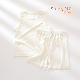 Bộ quần áo cho bé gái bé trai 0-3 tuổi style Hàn Quốc sát nách lửng cotton tăm mềm và thoáng khí dành cho mùa hè