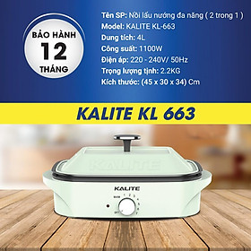 Mua Nồi lẩu nướng đa năng Kalite KL 663  dung tích 4 lít  dễ dàng sử dụng - Hàng chính hãng