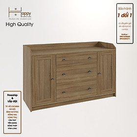 [Happy Home Furniture] CANA,  Tủ 2 cửa mở - 3 ngăn kéo ,  140cm x 46cm x 84cm ( DxRxC), THK_007