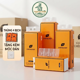 Khăn giấy 4 lớp treo tường dạng rút tiết kiệm, an toàn, tiện lợi - 4 túi kèm móc dán